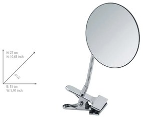 Specchio per make-up con ingrandimento (5x) ø 15 cm Clip – Wenko