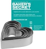 Set 5 tagliabiscotti cuori acciaio inox