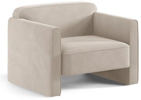 Poltrona beige con rivestimento in velluto Abby – Micadoni