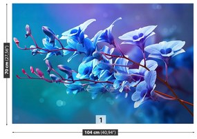 Carta da parati Orchidea blu 104x70 cm