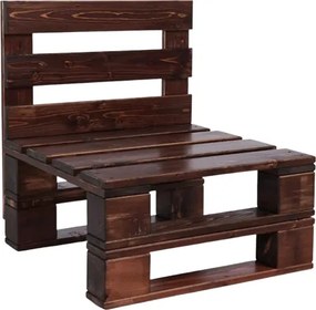 Poltrona 60x61 cm in legno di abete Noce stile pallet per taverna o giardino