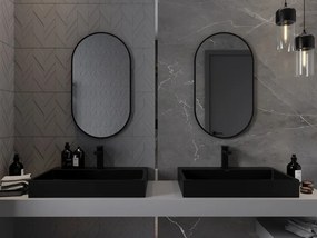 Mexen Loft specchio da bagno ovale 80 x 45 cm, cornice nera - 9851-080-045-000-70