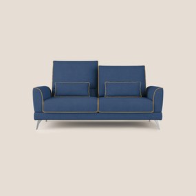 Tommy Divano relax bicolore con schienali traslanti in microfibra smacchiabile T11 blu - giallo