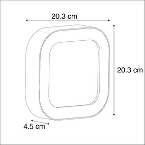 Lampada da parete e soffitto grigia quadrata IP54 - Ariel