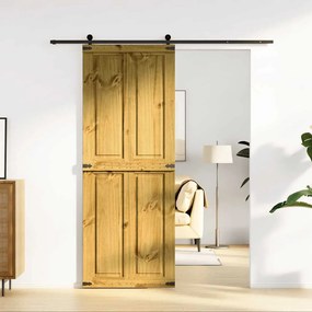 Porta Per Granaio Corona 80x210 Cm İn Legno Massello Di Pino /