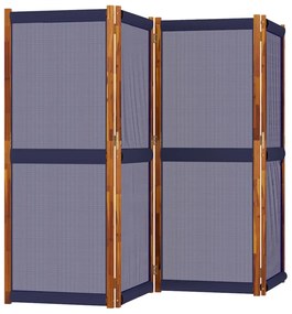 Divisorio a 4 pannelli blu scuro 280x180 cm