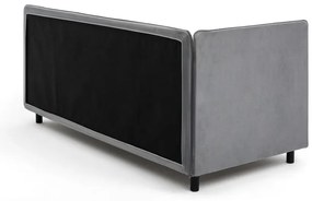 Letto singolo imbottito grigio con contenitore con materasso incluso 90x200 cm Avela – Bonami Selection