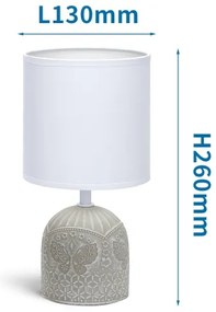 Aigostar - Lampada da tavolo 1xE14/40W/230V grigio/bianco