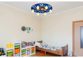 Plafoniera per cameretta LUCCA 6xE27/24W/230V blu