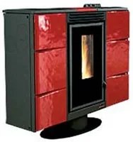 stufa a pellet elisir canalizzata 7 kw bordeaux - misure cm.97,4x30,4x85,1h. - peso kg.150 fer187671