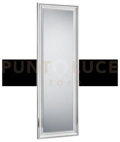 Silke specchio da parete con cornice lavorata 50x150cm cromo