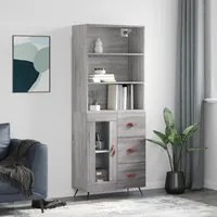 Credenza Grigio Sonoma 69,5x34x180 cm in Legno Multistratocod mxl 77588