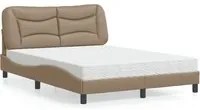 Letto con Materasso Cappuccino 140x200cm Similpelle 3208728