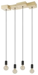 Eglo 43799 - Lampadario a sospensione con filo HALKIN 4xE27/40W/230V