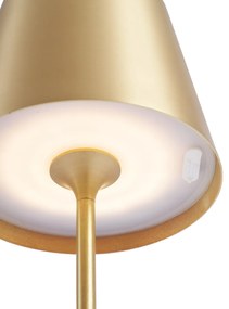 Lampada da tavolo moderna oro 37 cm con LED dimmerabile IP54 ricaricabile - Topi