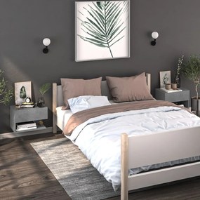 Comodini A Muro 2 Pz Grigio Cemento /