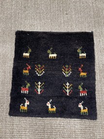 Gabbeh Tappeto 40x40 Blu (Iran) Annodato A Mano