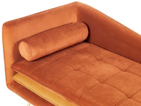 Chaise longue sinistra velluto arancione GONESSE Beliani
