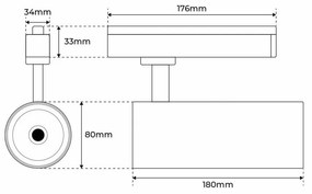 Faro LED 40W Monofase Nero 38°e 60°, 130LM/W, CRI92 no Flickering Colore  Bianco Caldo 2.700K