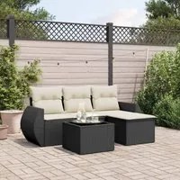 Set Divani da Giardino 5 pz con Cuscini in Polyrattan Nerocod mxl 92093