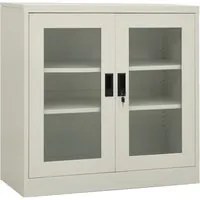 Armadio per Ufficio Grigio Chiaro 90x40x90 cm in Acciaio 335931