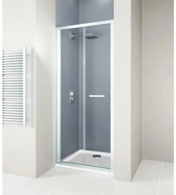 Porta doccia pieghevole Verve  75 cm, H 190 cm in vetro, spessore 6 mm satinato cromato