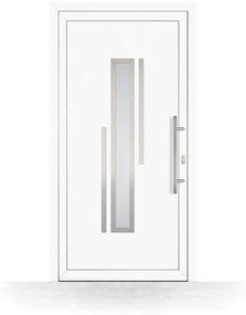 Portoncini in pvc, doppi vetri, bianco, 760 x 1885 mm ou su misura, modello Civitavecchia, configura individualmente