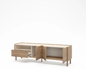 Mobile TV di colore naturale con effetto rovere 180x55,5x44 cm Monza – Marckeric