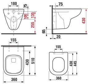 JIKA H8666140000001 - WC sospeso DEEP + sedile con chiusura rallentata SoftClose DEEP