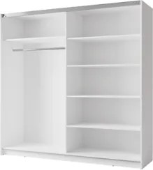 Armadio 200x207h Cm 2 Ante Scorrevoli Con Specchio Tortora Arsala