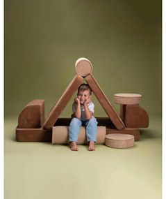 Divano per bambini marrone con rivestimento in velluto a coste 132 cm Settee – Wigiwama