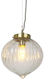 Lampada a sospensione vintage vetro ottone - VISHA