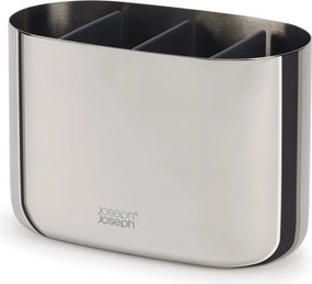 Portaspazzolino verticale color argento lucido in acciaio inox EasyStore Luxe – Joseph Joseph