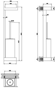 Colonna wc a parete portarotolo porta scopino Bianco Cromo Rettangolo 20867 Gessi