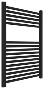 Termoarredo design nero opaco L 60x77 interasse 55 cm completo di valvole