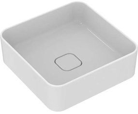 Lavabo da appoggio Strada II quadrato in ceramica L 40 x H 18 x P 40 cm bianco