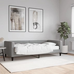 Divano Letto Con Materasso Grigio Chiaro 90x190 Cm İn Tessuto /