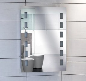 Specchio contenitore bagno 70x50 LED doppio nascosto KAM-1394 - KAMALU