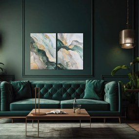 Set di quadri con elementi dipinti a mano 2 pz 50x70 cm Aventurine – Styler