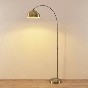 Lampada da terra ad arco Lennart di Lindby, ottone antico