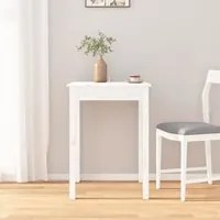 Tavolo da Pranzo Bianco 55x55x75 cm in Legno Massello di Pino 814255