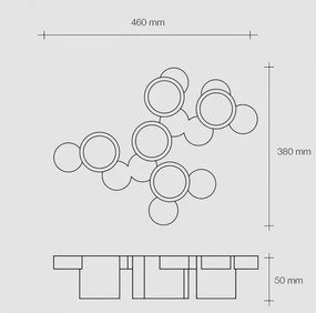 CHIO Soffitto 5 Luci In Linea Sforzin Lampade in gesso