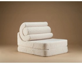 Poltrona per bambini color crema con rivestimento in bouclé Flipster – Wigiwama