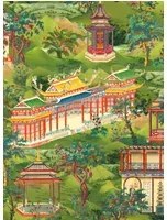 Mindthegap Carta da parati Yuyuan - Green/ Red/ Yellow/ Taupe