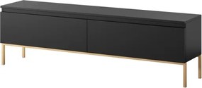 Mobile TV Da Terra 150 Cm 2 Ante Nero Piedini Oro Lume