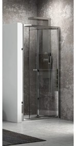 Kamalu - Porta doccia nicchia 85cm apertura a libro vetro trasparente K045