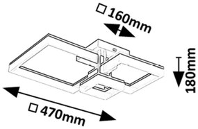 Rabalux 71386 - Plafoniera LED AMILIA LED/22W/230V 3000/4000/6500K nero