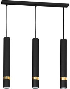 Lampadario a sospensione con cavo JOKER 3xGU10/25W/230V nero/oro