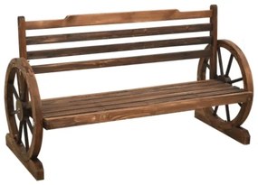 Panchina da Giardino 112 cm in Legno Massello di Abete