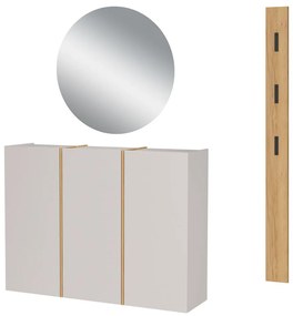 Set di mobili da ingresso color crema/di colore naturale 168x200x37 cm Libbiano – Germania